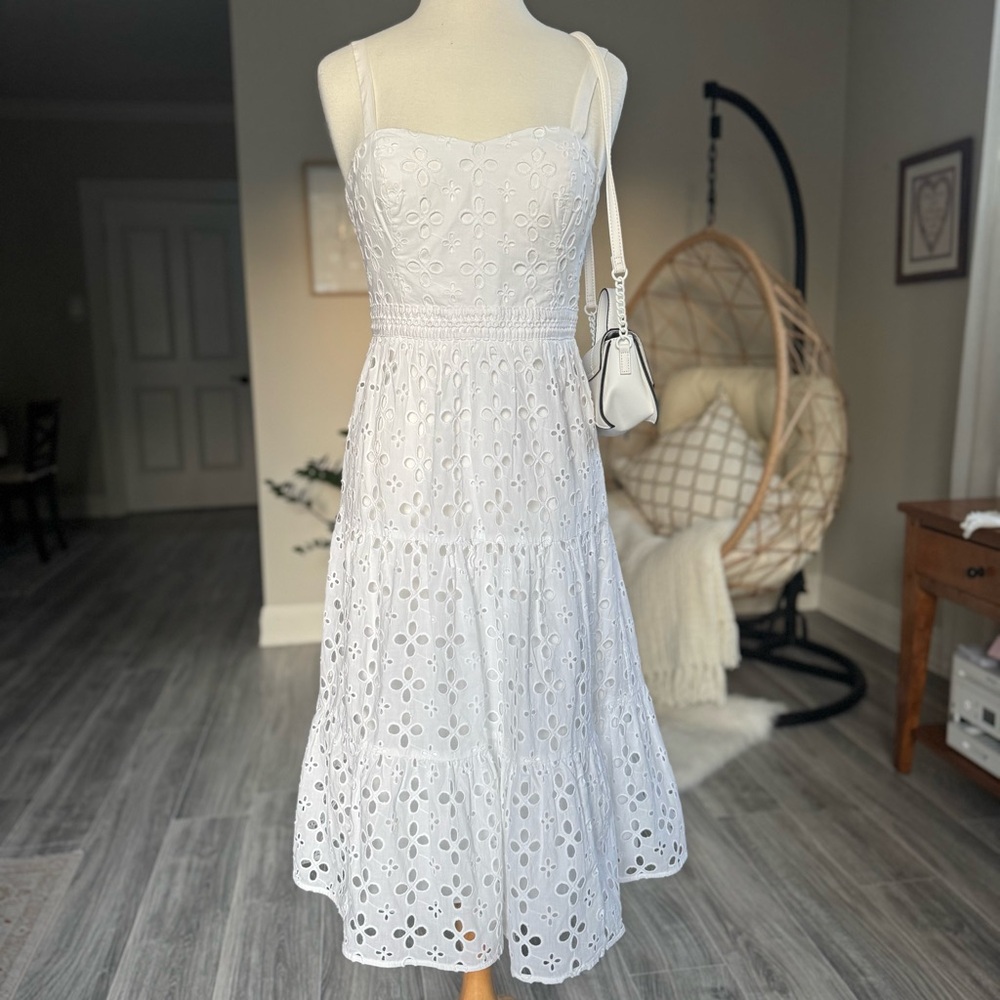 Lilly Pulitzer Marjorie White Eyelet Midi Dress | Size 2 | Summer/Bridal/Resort